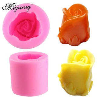 Mujiang Rose Flower Silicone Candle Molds Resin Clay Soap Mold Gumpaste Chocolate Fondant Cake Decorating Tools Kitchen Baking