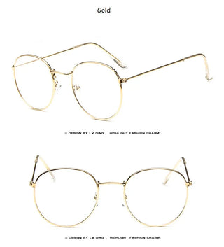 Woman Glasses Optical Frames Metal Round Glasses Frame Clear lens Eyeware Black Silver Gold Eye Glass