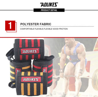 AOLIKES 1PCS Wrist Support Straps Wraps For Weight Lifting Fitness Gym Sport Wristbands