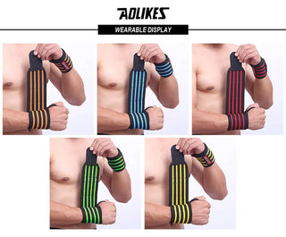 AOLIKES 1PCS Wrist Support Straps Wraps For Weight Lifting Fitness Gym Sport Wristbands