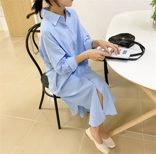 Cotton Women Blouse Shirt Dress