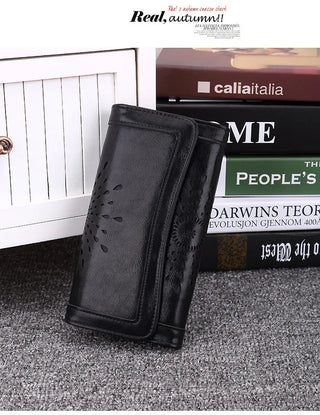 Leather handbag Practical Women Purses Vintage Long Wallets