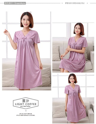 M-5XL Women Pijamas Night Dress Ladies