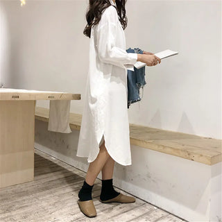 Cotton Women Blouse Shirt Dress