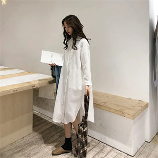 Cotton Women Blouse Shirt Dress