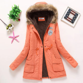 new winter military coats women cotton wadded hooded jacket medium-long casual parka thickness  XXXL