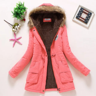 new winter military coats women cotton wadded hooded jacket medium-long casual parka thickness  XXXL