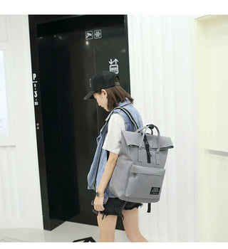 Women External USB Charge Backpack Nylon Rucksack