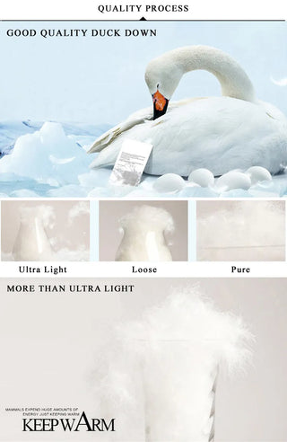 Women Winter Coat 2023 New Ultra Light White Duck Down