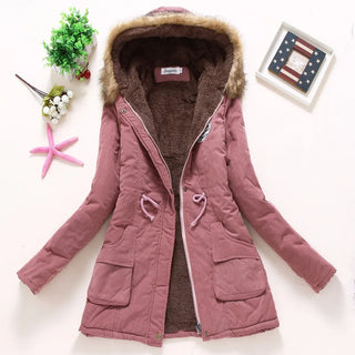 new winter military coats women cotton wadded hooded jacket medium-long casual parka thickness  XXXL