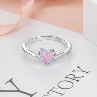 Classic Eternal Heart Rings Silver Color Blue Pink White