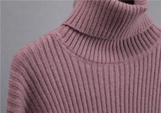 New Casual Two Pieces Turtle Neck Sweater and Midi Skirt Female Warm Suits with Skirt