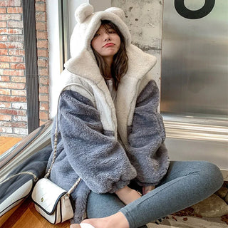 Japanese soft girl cute plus velvet thick hooded sweater ins selling