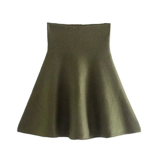 Knitted Skirt Suits For Women Two Piece Set Women-Waisted Mini Skirt Alodia Store