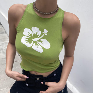 Summer Slim Render Short Top Sexy Cute Printing Dones sense mànigues O Croptops Tank Tops Y2K Crop Armilles Tops a l'engròs