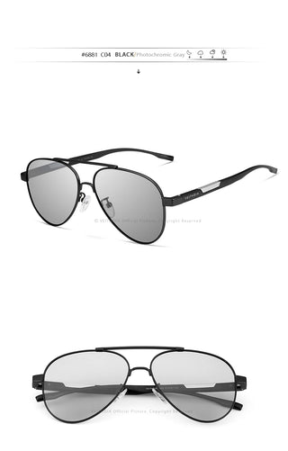 VEITHDIA Men's Sunglasses Aluminum Photochromic Women Polarized Sun Glasses 6699