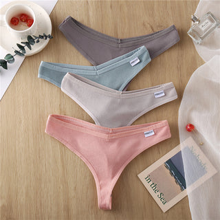 3Pcs/Set Women Cotton Thongs Panties Sexy Low Waist G-String Briefs Ladies lringerie.