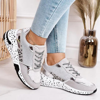 Women Sneakers Lace-Up Sports Shoes for Leopard