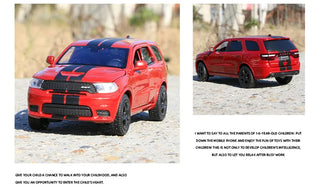 Dodge Durango SUV Alloy Car Model Diecast Metal Toy Vehicles Car Model High Simulation Sound Light Collection Kids Toy Gift