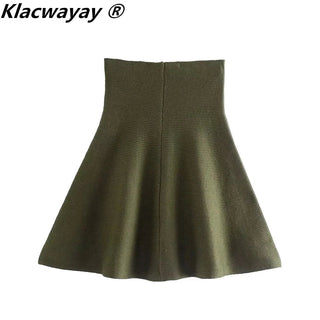 Knitted Skirt Suits For Women Two Piece Set Women-Waisted Mini Skirt Alodia Store