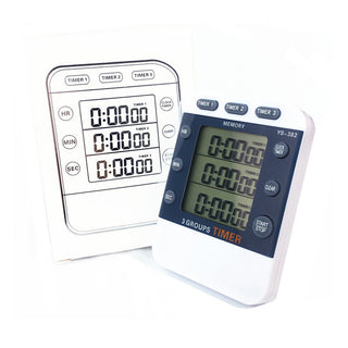 Digital Kitchen Cooking Timer Clock 3 Channels Simultaneous Timing Countdown Up Pocket Timer