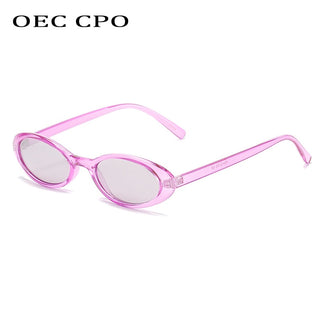 OEC CPO Sexy Small Oval Women's Sunglasses 2021 New Fashion Leopard Brown Hot Sun Glasses Female Retro Colorful Shade Eyeglass