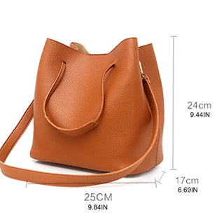 4Pcs/set Leather Women Bag Tote Card Holder Purse Messenger Satchel Top Handle Bags