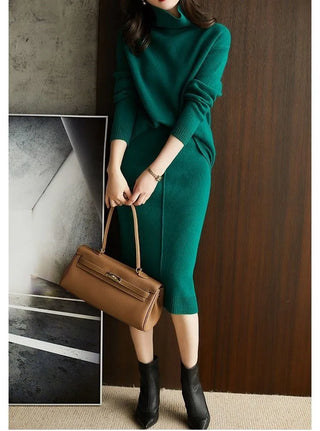 Autumn Knitted suit Korean with skirt two piece skirt set winter2 piece outfit Sweater 2023