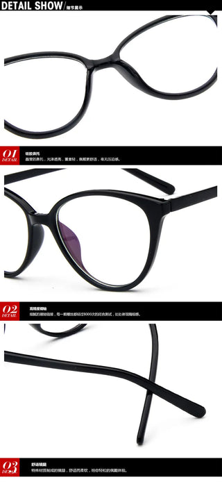 Fashion Women Cat Eye Eyeglasses Frame Men Optical Glasse Frame Retro Eyeglasses Computer Glasses Transparent glasses