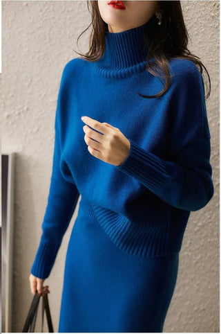 Autumn Knitted suit Korean with skirt two piece skirt set winter2 piece outfit Sweater 2023