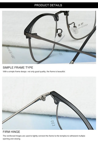 Flat Lens Cat Eye Glasses Anti Blue Light Goggles Glasses Open-Ball Fashion Metal Glass Frame