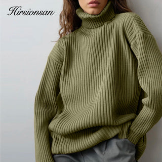 New Casual Two Pieces Turtle Neck Sweater and Midi Skirt Female Warm Suits with Skirt