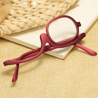 Women Magnifying Glasses Makeup Reading Glass Folding Eye Make Up Reading Glass PC Frame +1.0~+4.0 Resin Lens