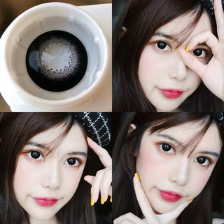 OVOLOOK-2pcs/Pair Contact Lenses Free Shipping Big Black Lenses Comestic Eye Color Lens 14.5mm Alodia Store
