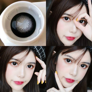 OVOLOOK-2pcs/Pair Contact Lenses Free Shipping Big Black Lenses for Eyes Beauty Pupils Comestic Eye Color Lens 14.5mm Yearly