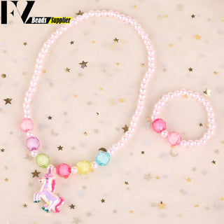 33 Style Colorful Wooden Cute Animal Flower Cartoon Children's Necklace Bracelet Girl's Child Jewelry Kids Toys Birthday Gifts