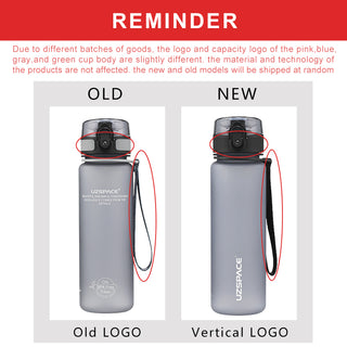 New 500/800/1000ml Sports Water Bottle BPA Free Portable Leak-proof Shaker bottel