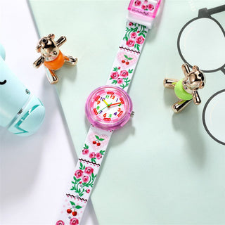 Cartoon bee flower watch children fashion casual unicorn pony kids quartz watches for student boys girls clock girl watch