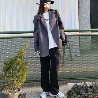 Long Sleeve Loose Suit Coat Woman