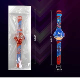 Disney Kid Cartoon Cool Ptojectio Watch Marvel Spider-Man Boy Unicorn Princess Elsa Flash Electronic Digital Student Toy Clock