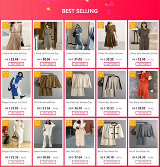 Two Piece Sets Womens Outifits Autumn/Winter Solid Knitted Cardigan sexy