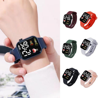 Electronic Wrist Watch  LED Digital Smart sport watch Luminous Square Dial Kids wristwatch for Children Birthday Gift