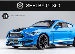 1:32 High Simulation Supercar Ford Mustang Shelby GT350 Car Model Alloy Pull Back Kid Toy Car 4 Open Door Children's Gifts GT500