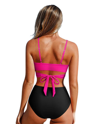 High Waist  Sexy Bikini Set Swimsuit Floral Beachwear V-Neck Bathing Suits Female