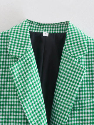 SLTNX TRAF Fashion Plaid Women's Blazers