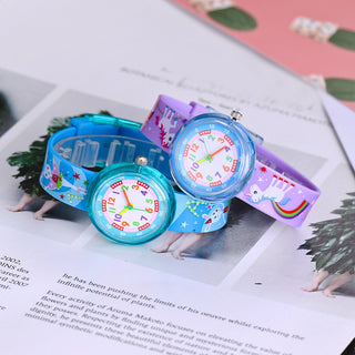 Cartoon bee flower watch children fashion casual unicorn pony kids quartz watches for student boys girls clock girl watch