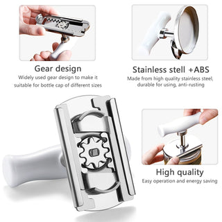 Stainless Steel Adjustable Lids Off Jar Opener Multi-function Bottle Cap Opener Labor-saving Screw Can Opener for Kitchen Gadget