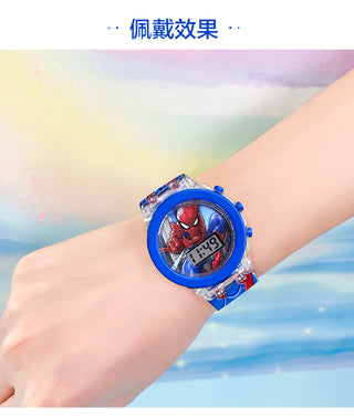 Disney Kid Cartoon Glowing Watch Marvel Spider-Man Boy Unicorn Princess Elsa Flash Electronic Digital Student Toy Clock Relogio