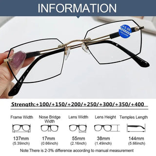 Anti-Blue Light Reading Glasses Metal High Definition Frame Eye Protection Ultra Light Office Eyeglasses Eyewear For Men Women