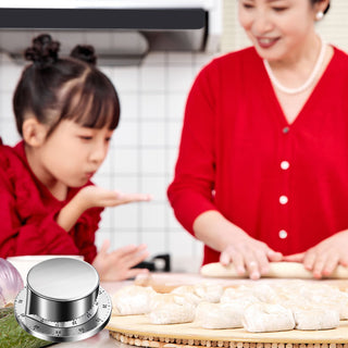 Stainless Steel Kitchen Timer with Magnetic Base Manual Mechanical Cooking Timer Countdown Cooking Tools KitchenTimer